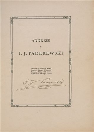 Lot #645 Ignace J. Paderewski - Image 1