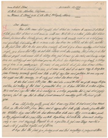 Lot #302 Robert Stroud: ?This fellow feels that there are people who would like to destroy him just because of his color? - Image 1