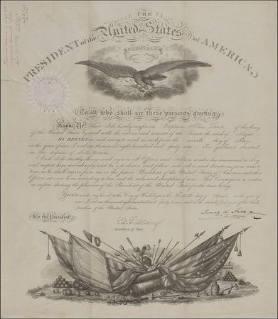 Lot #111 James K. Polk: Polk promotes an officer for his heroic conduct in the first major fight of the Mexican-American War - Image 1