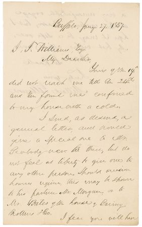 Lot #47 Millard Fillmore: “I send … a general letter, and would give a special one to Mr. Peabody were he there, but do not feel at liberty to give one to any other person” - Image 1