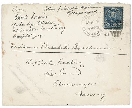 Lot #485 Samuel L. Clemens: Clemens? witty advice for dealing with his publisher: ?They must do as the new negro song says: ?Go ?way back an? set down!?? - Image 2