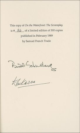 Lot #1025 On the Waterfront: Kazan and Schulberg Book - Image 1