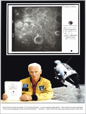 Lot #403 Apollo 17: Gene Cernan: Apollo 17 flown lunar landmark map of their landing site from Cernan’s personal collection - Image 1