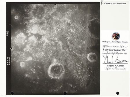 Lot #403 Apollo 17: Gene Cernan: Apollo 17 flown lunar landmark map of their landing site from Cernan’s personal collection - Image 2
