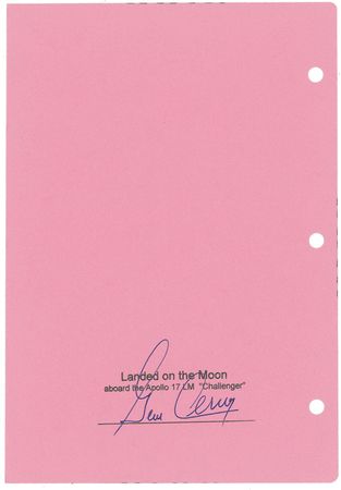 Lot #404 Apollo 17: Gene Cernan: Direct from the moon an Apollo 17 flown “Emergency Launch” Lunar-Surface Checklist page - Image 3