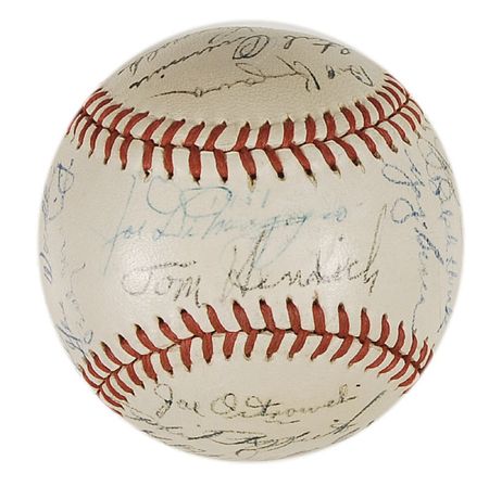 Lot #1241 NY Yankees: 1951 World Champs including Mantle, Martin, McDougald and MVP Berra - Image 1