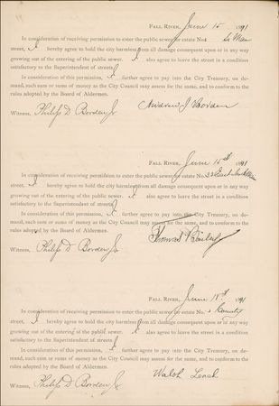 Lot #176 Andrew Borden: Lizzie Borden?s tight-fisted father?and hatchet victim?receives city permission for drainage in his office building while leaving his family out in the cold - Image 1