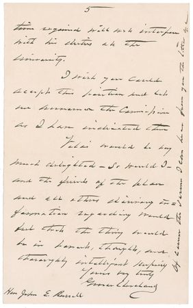 Lot #22 Grover Cleveland: Cleveland endorses the first step of the waterway that decades later would become the St. Lawrence Seaway - Image 5