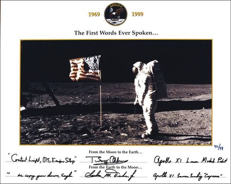 Lot #468 Apollo 11: Aldrin and Duke First Words Spoken Ltd Edition Print - Image 1