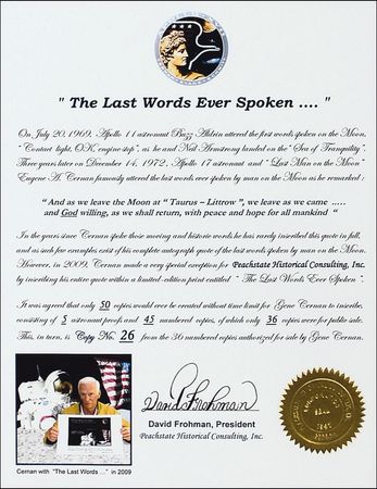 Lot #474 Apollo 17: Gene Cernan 