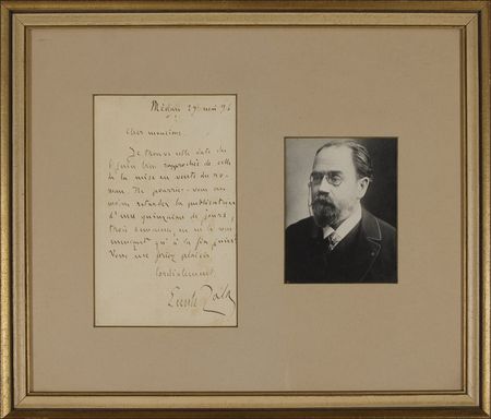 Lot #641 Emile Zola: The author of J’Accuse! seeks a short delay in the publication of a novel - Image 1