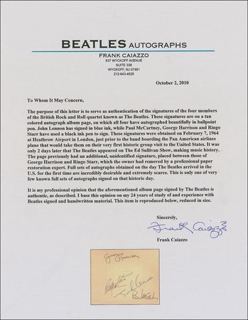 Lot #720 Beatles: Obtained in 1964?on the day they invaded America - Image 2