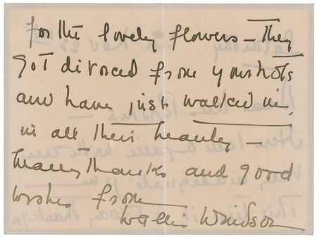 Lot #394 Wallis, Duchess of Windsor: Wallis receives flowers from infamous US gossip columnist Louella Parsons - Image 2