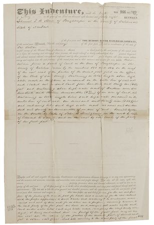 Lot #334 Samuel F. B. Morse: The wealthy brain behind the telegraph and Morse code grants the Hudson River Rail Road permission to build on Locust Grove - Image 1
