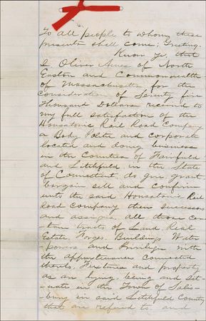 Lot #234 Oliver Ames Signed Document - Image 1