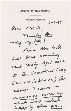 Lot #10 George Bush: In a rare note from his