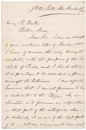 Lot #229 Woodrow Wilson: Early handwritten Woodrow Wilson letter - Image 1