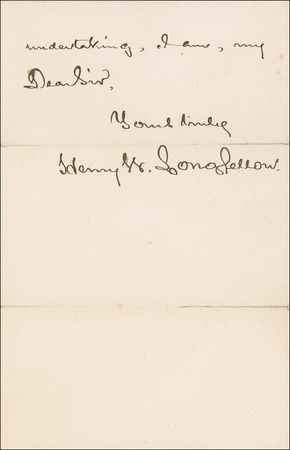 Lot #599 Henry Wadsworth Longfellow: “I have no objection whatever to you making use of any translations from the German ‘Poets and Poetry of Europe’” - Image 3