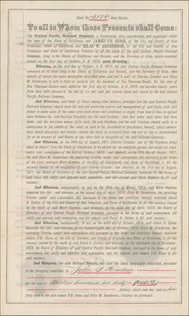 Lot #264 Charles Crocker: A railroad executive authorizes an 1884 land sale - Image 1