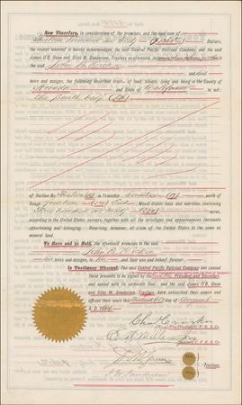 Lot #264 Charles Crocker: A railroad executive authorizes an 1884 land sale - Image 2