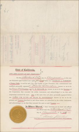 Lot #264 Charles Crocker: A railroad executive authorizes an 1884 land sale - Image 3