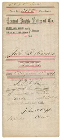 Lot #264 Charles Crocker: A railroad executive authorizes an 1884 land sale - Image 4
