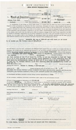 Lot #654 Walt Disney: Disney and heirs tend to a 1961 Los Angeles County real estate transaction on the day Disneyland welcomed its 25-millionth guest - Image 1