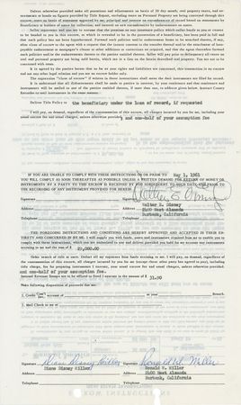 Lot #654 Walt Disney: Disney and heirs tend to a 1961 Los Angeles County real estate transaction on the day Disneyland welcomed its 25-millionth guest - Image 2