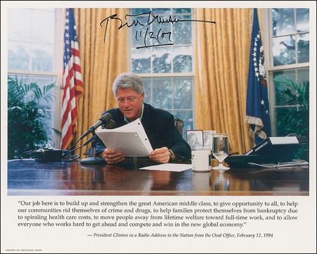 Lot #33 Bill Clinton Signed Photograph