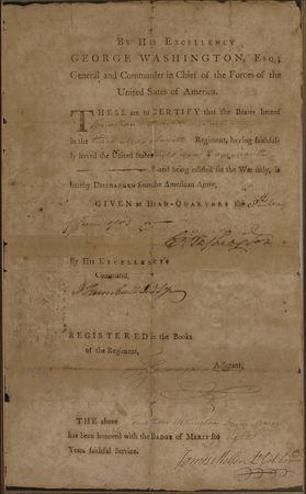Lot #225 George Washington: Washington military discharge for a drum major an eight-year Army veteran of the Revolutionary War - Image 2