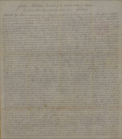 Lot #2 John Adams: Rare 1799 land grant from the very first US Congress - Image 2