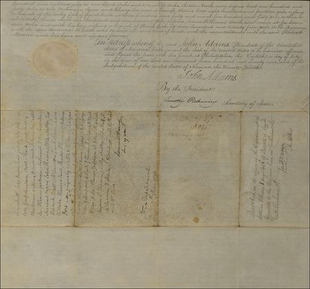 Lot #2 John Adams: Rare 1799 land grant from the very first US Congress - Image 3