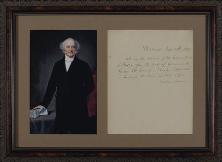 Lot #221 Martin Van Buren: President Van Buren approves an 1837 appointment of a pension commissioner - Image 1