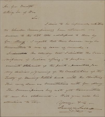 Lot #165 James Polk: President Polk inquires as to the status of Choctaw claims pertaining to the Treaty of Dancing Rabbit Creek - Image 2