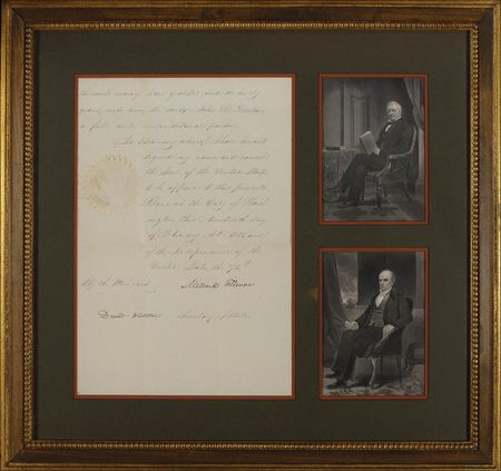 Lot #60 Millard Fillmore: President Fillmore and Secretary of State Webster grant clemency to a post office robber - Image 1