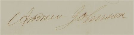 Lot #112 Andrew Johnson: Johnson absolves a rebel ?for all offenses...in the said rebellion? provided he rejects all future use of slave labor - Image 2