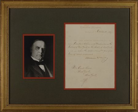 Lot #142 William McKinley: The doomed president relieves a New York merchandise appraiser of his duties - Image 1