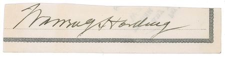 Lot #87 Warren and Florence Harding Signatures - Image 1