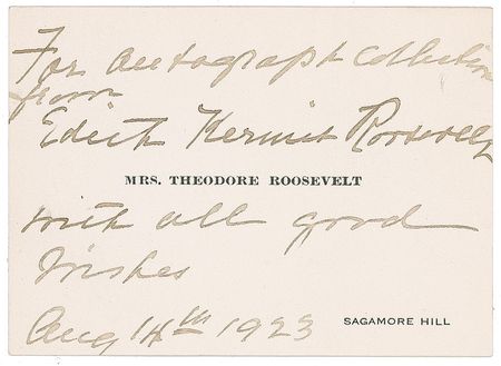 Lot #179 Edith K. Roosevelt Signatures - Image 1