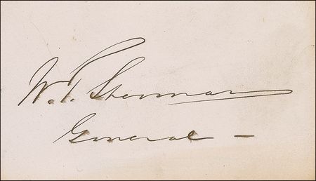 Lot #450 William T. Sherman Visiting Card - Image 1