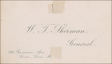 Lot #450 William T. Sherman Visiting Card - Image 2