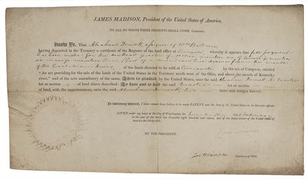 Lot #138 James Madison and James Monroe Signed Document - Image 1