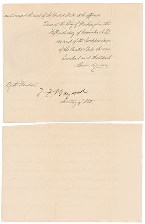 Lot #27 Grover Cleveland Signed Document