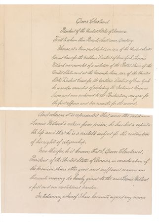 Lot #27 Grover Cleveland Signed Document - Image 2