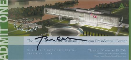 Lot #34 Bill Clinton Library Ticket