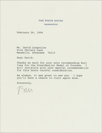 Lot #36 Bill Clinton Typed Letter Signed