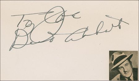 Lot #918 Abbott and Costello: Pristine set of Abbot and Costello signatures - Image 1