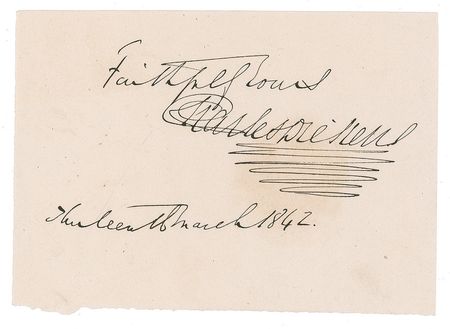 Lot #570. Charles Dickens Signature
