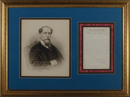 Lot #572. Charles Dickens: Dickens reminds artist David Roberts of his pledge to review the upcoming issue of All the Year Round