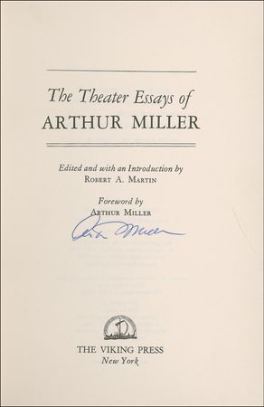 Lot #606 Arthur Miller Book - Image 1